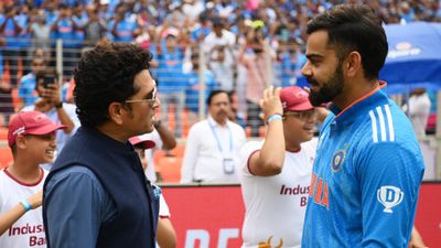 'I aspire to do the same thing, as then...': Virat Kohli's response to Sachin Tendulkar after equalling ODI century record Sachin Tendulkar (left) lauded Virat Kohli for scoring his 49th ODI century (Getty Images)