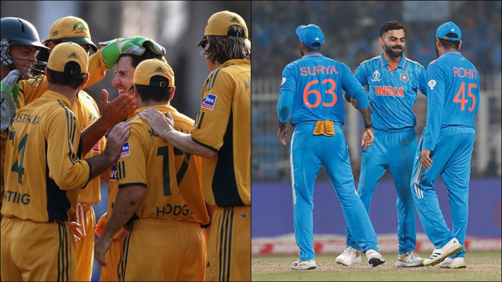 'No need for a final, India v rest of world match to...': Brad Hogg declares India winners of World Cup Brad Hogg celebrates a wicket (left); Indian players during match against South Africa (right) (Getty Images)