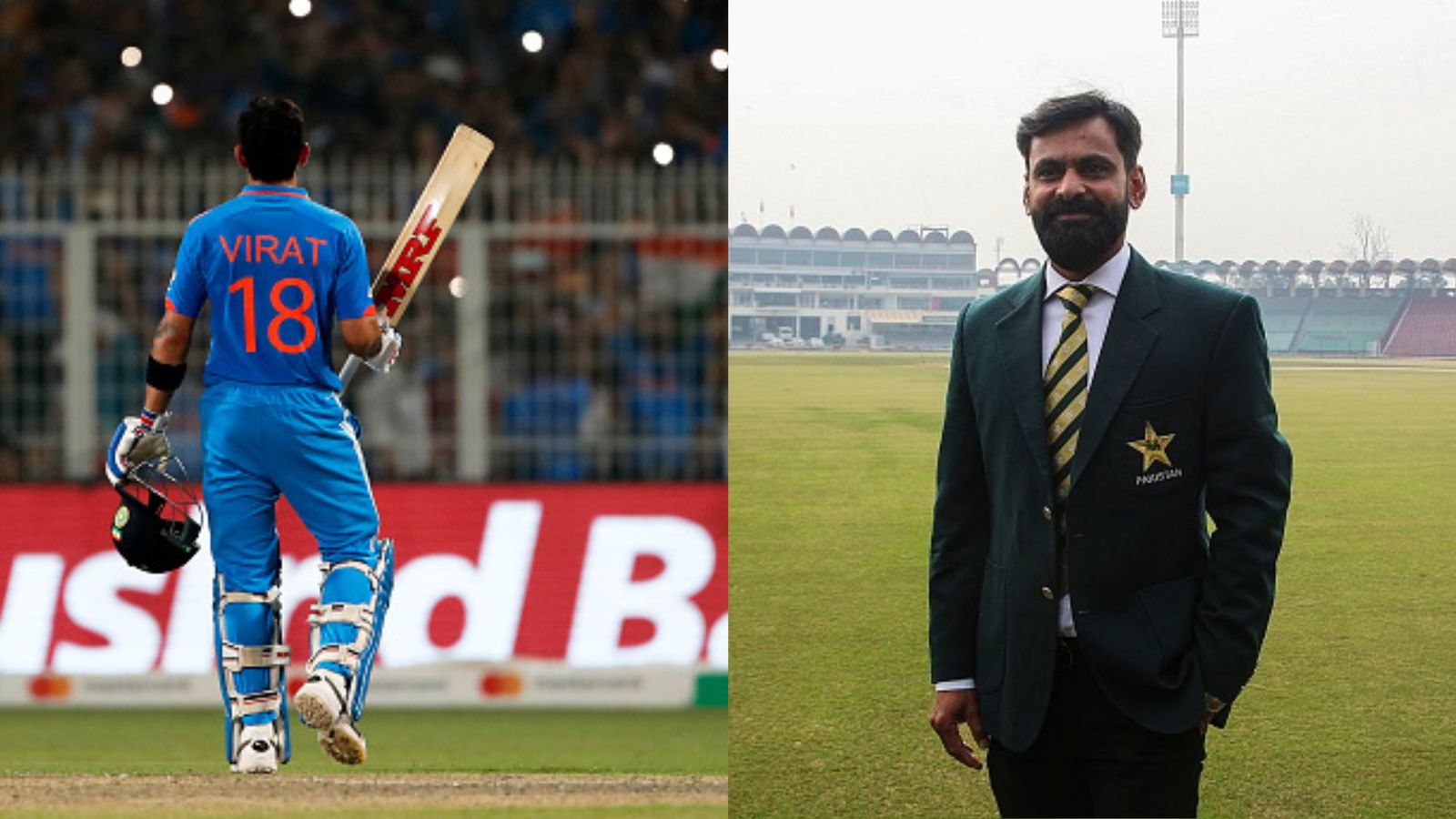 'This is utter nonsense': Michael Vaughan slams Mohammad Hafeez for 'selfish Virat Kohli' statement (L) Virat Kohli celebrates his ton vs South Africa; (R) Mohammad Hafeez file pic.