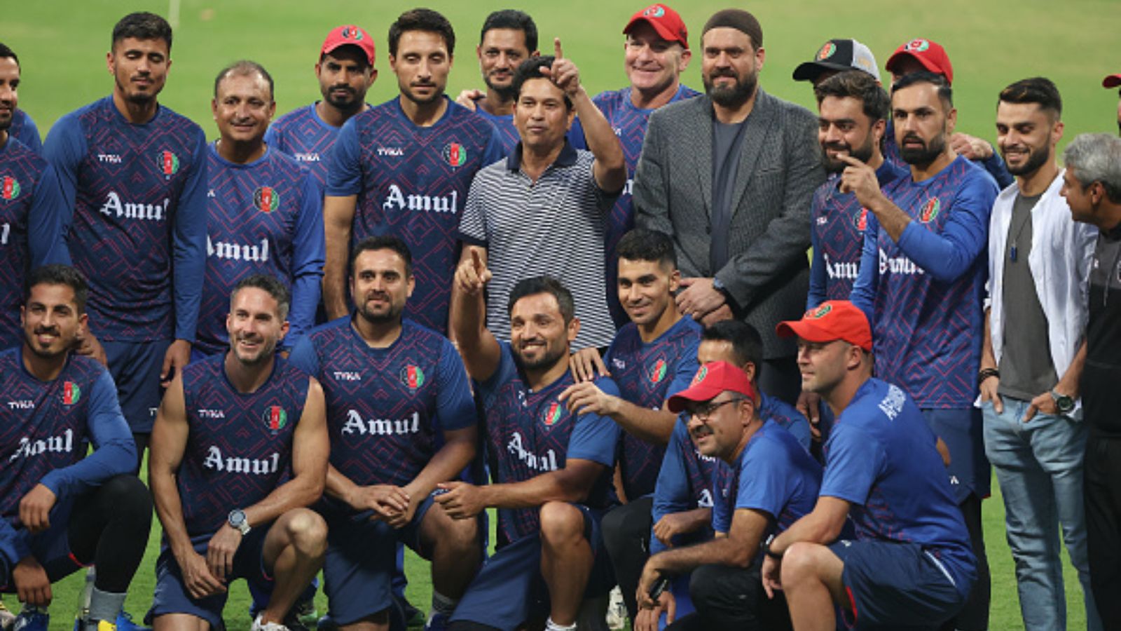 Big boost for Afghanistan ahead of Australia clash: Bangladesh win confirms their participation in 2025 Champions Trophy Former India batter Sachin Tendulkar with the Afghanistan side before their Australia match.