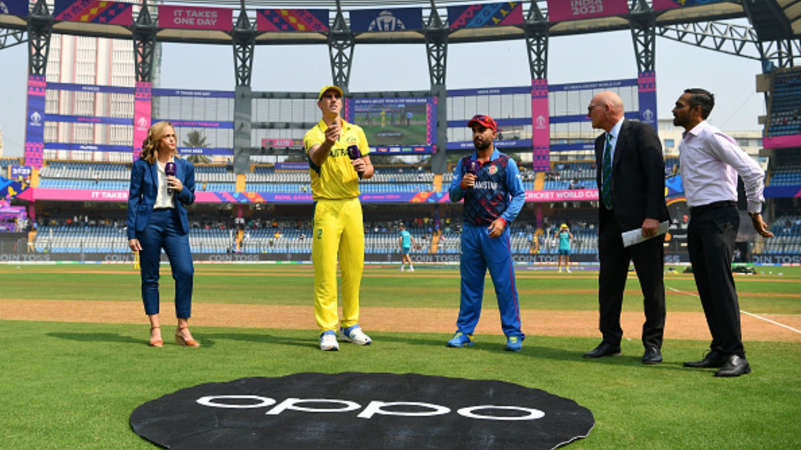 AUS vs AFG: Australia without Steve Smith but star all-rounders return as Afghanistan bat first; Check playing XIs here Australia's Pat Cummins and Afghanistan's Hashmatullah Shahidi ahead of the ODI World Cup India 2023.