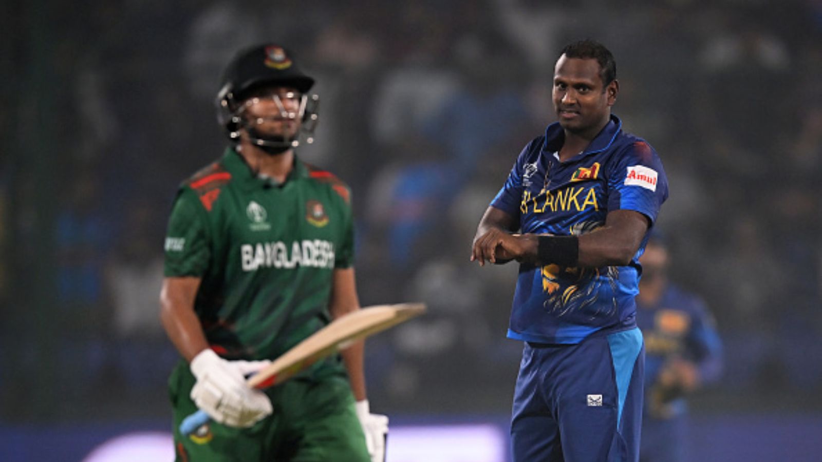 Big News: Bangladesh skipper Shakib Al Hasan ruled out of World Cup 2023 amidst Angelo Mathews dismissal controversy Sri Lanka's Angelo Matthews celebrates the wicket of Bangladesh's Shakib Al Hasan after he became the first batter in International Cricket to be dismissed 'timed out' from an appeal by Shakib.