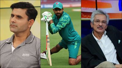 'Tops in class but fails in matric exam': Abdul Razzaq and Sikander Bakht troll Babar Azam's no.1 ranking Pakistan skipper Babar Azam (middle) and former players Abdul Razzaq (left) and Sikander Bakht (Getty Images, X)
