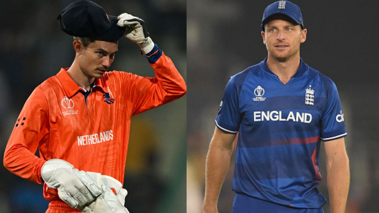 ENG vs NED: Buttler drops star players to bring in Brook, Atkinson against Netherlands, know playing XI of both teams Netherlands skipper Scott Edwards (left) and England captain Jos Buttler in this frame. (Getty)