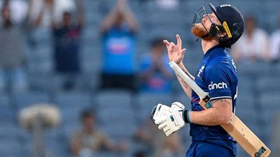 Ben Stokes smashes England's fastest World Cup century away from home, rescues struggling England from another collapse Ben Stokes celebrates his maiden World Cup century by remembering his father (Getty Images)