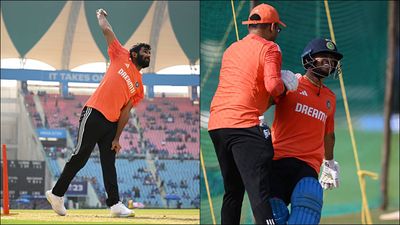 Jasprit Bumrah's fiery delivery hits Ishan Kishan on stomach in optional practice session ahead of Netherlands clash Ishan Kishan after facing a blow to the stomach off Jasprit Bumrah's bowling in the nets (Getty Images)