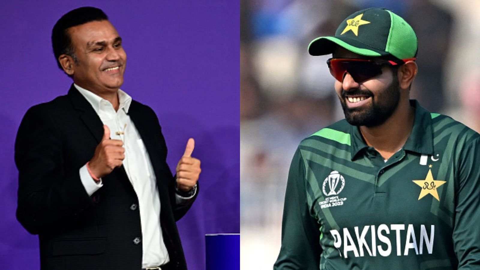 'Soot samet lautana is my way': After receiving backlash for 'Pakistan Zindabhaag' post, Virender Sehwag pens another blistering message Virender Sehwag (L) and Babar Azam (R).