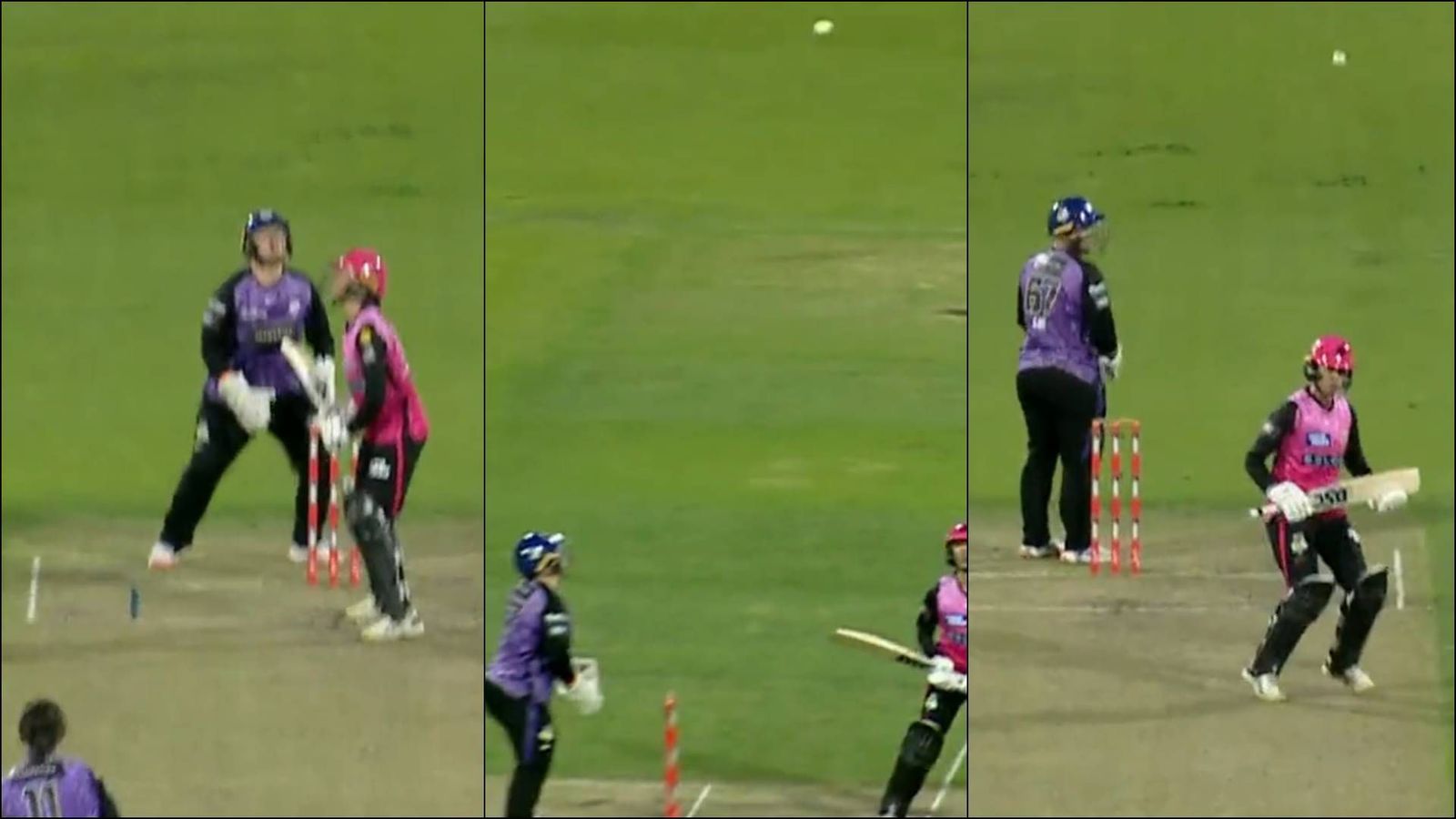 Australian pacer's bizarre no ball makes batter and wicketkeeper search for ball in the night sky, watch viral video Heather Graham bowls a bizarre no-ball in WBBL clash (Screengrab: WBBL)