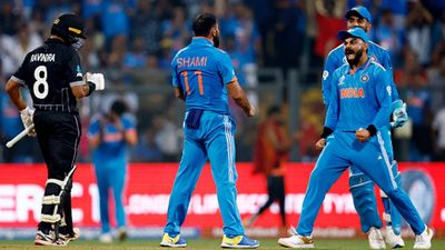 Mohammed Shami's scintillating seven-wicket haul avenges India's World Cup 2019 semifinal defeat in Wankhede runfest Mohammed Shami celebrates Rachin Ravindra's wicket with Virat Kohli in World Cup 2023 semifinal (Getty Images)