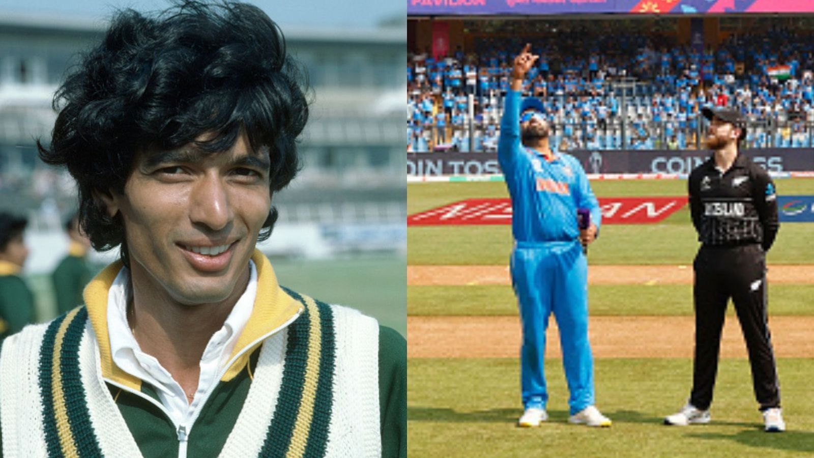 First new ball, then DRS and now toss: Ex-Pakistan bowler stirs huge controversy with bizarre statement on Rohit Sharma Sikander Bakht (L) and Rohit Sharma, Kane Williamson (L).