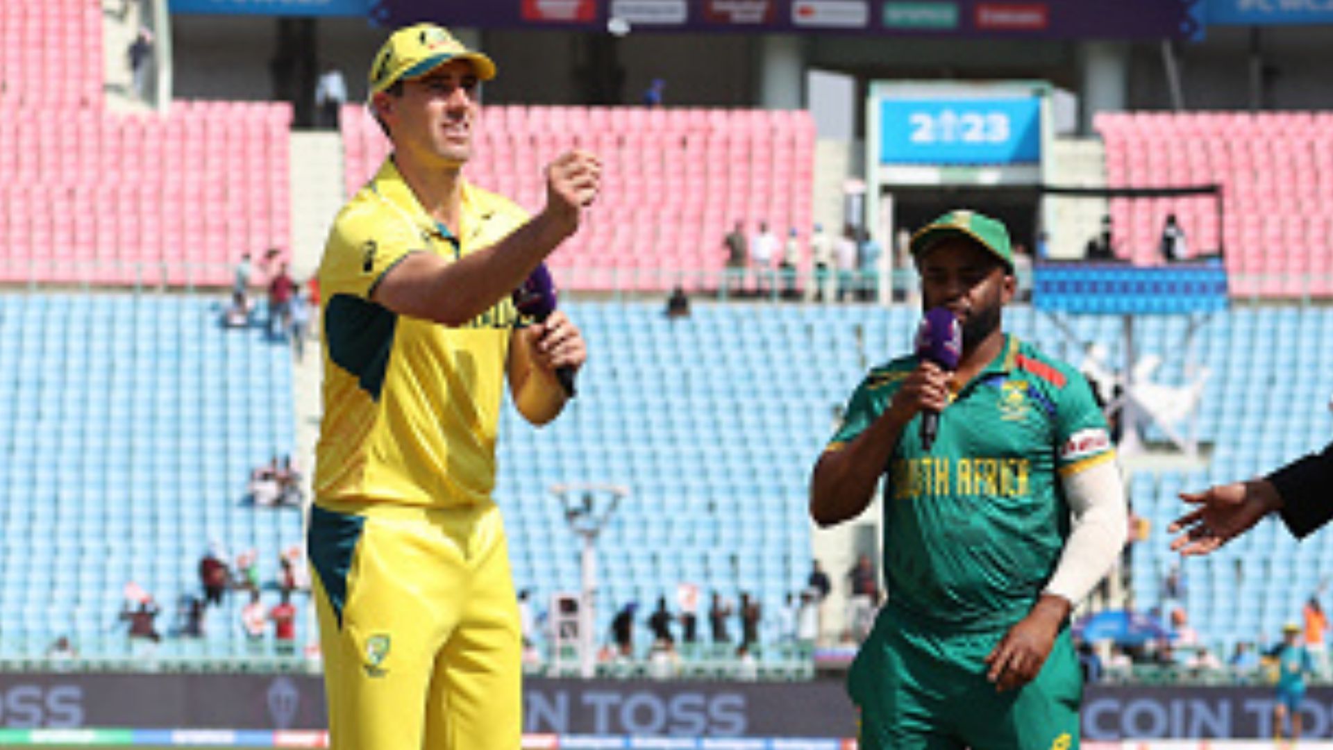 AUS vs SA semi-final: Temba Bavuma elects to bat as both teams make changes for crunch World Cup match Oat Cummins and Temba Bavuma.