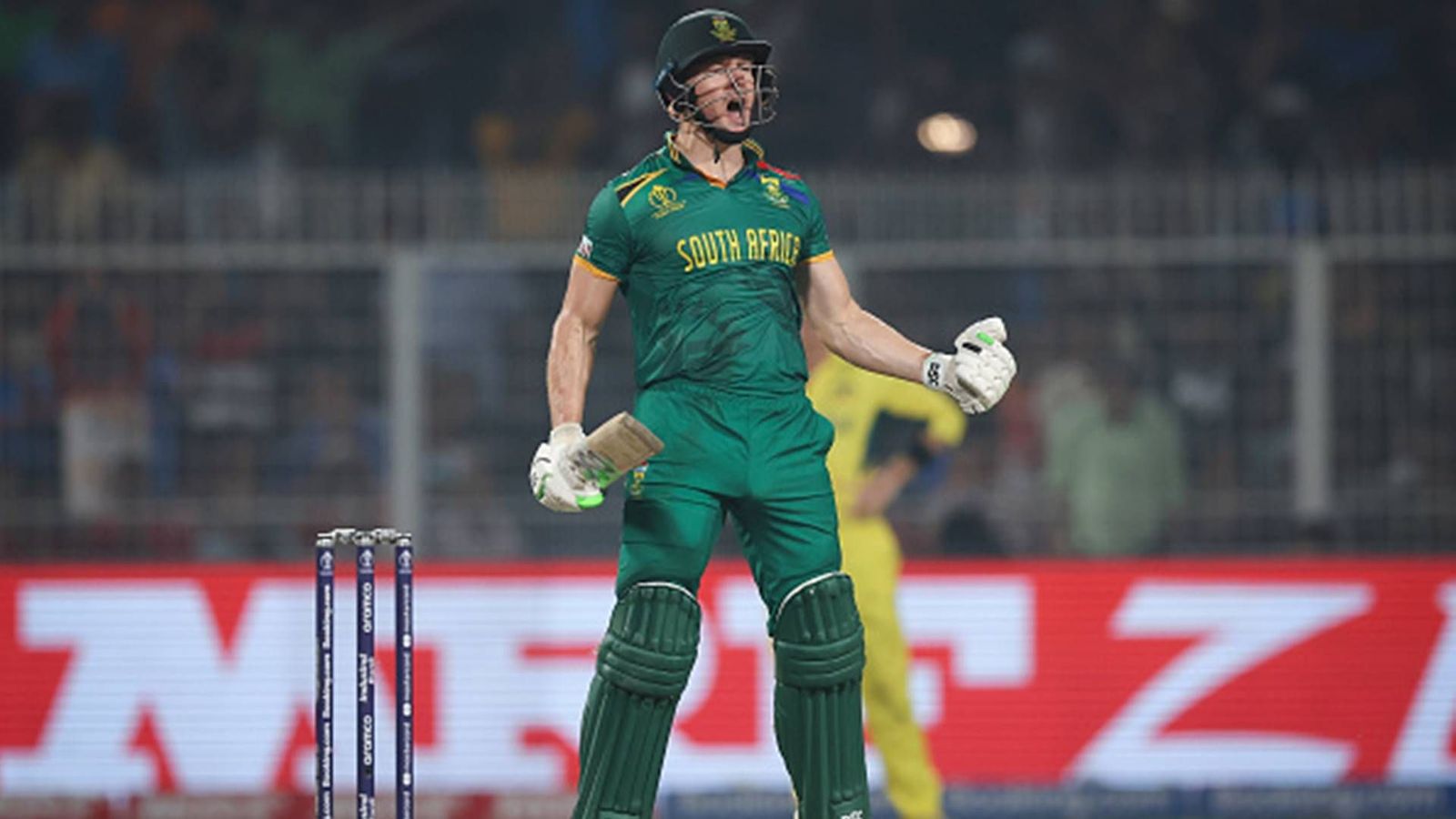 David Miller breaks Michael Bevan's record with 101-run knock to rescue South Africa in World Cup 2023 semifinal David Miller celebrates his century in World Cup 2023 semifinal (Getty Images)