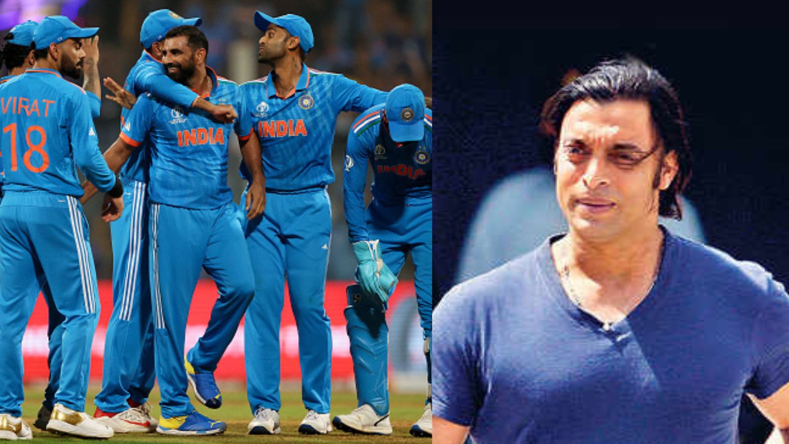 'Maar maar ke bharta nikal deta hai...': Shoaib Akhtar lavishes profuse praise on India's superstar batter and it's not Virat Kohli Indian team players celebrate after beating New Zealand in the World Cup semifinal. (Getty)