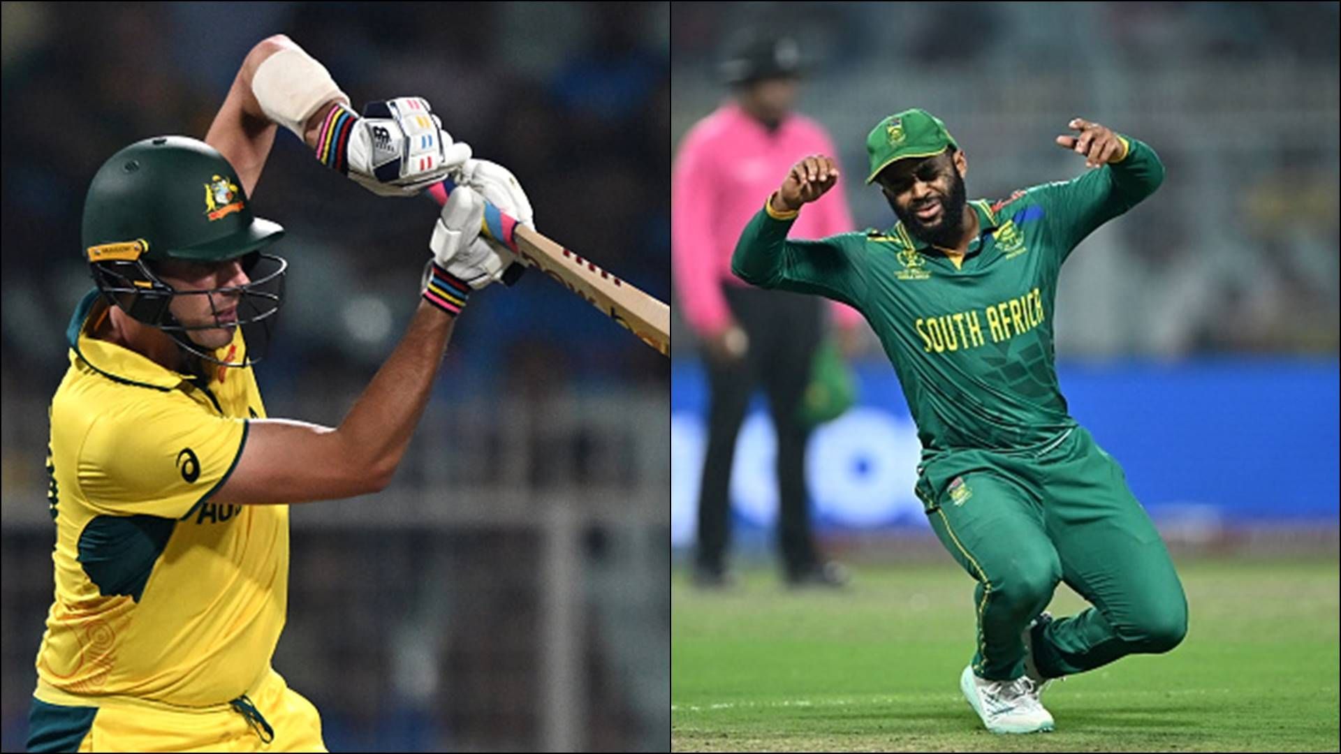 Australia choke South Africa in low-scoring encounter to make it to their 8th World Cup final as Miller's ton goes in vain Pat Cummins plays a shot as Temba Bavuma reacts in World Cup 2023 semifinal (Getty Images)