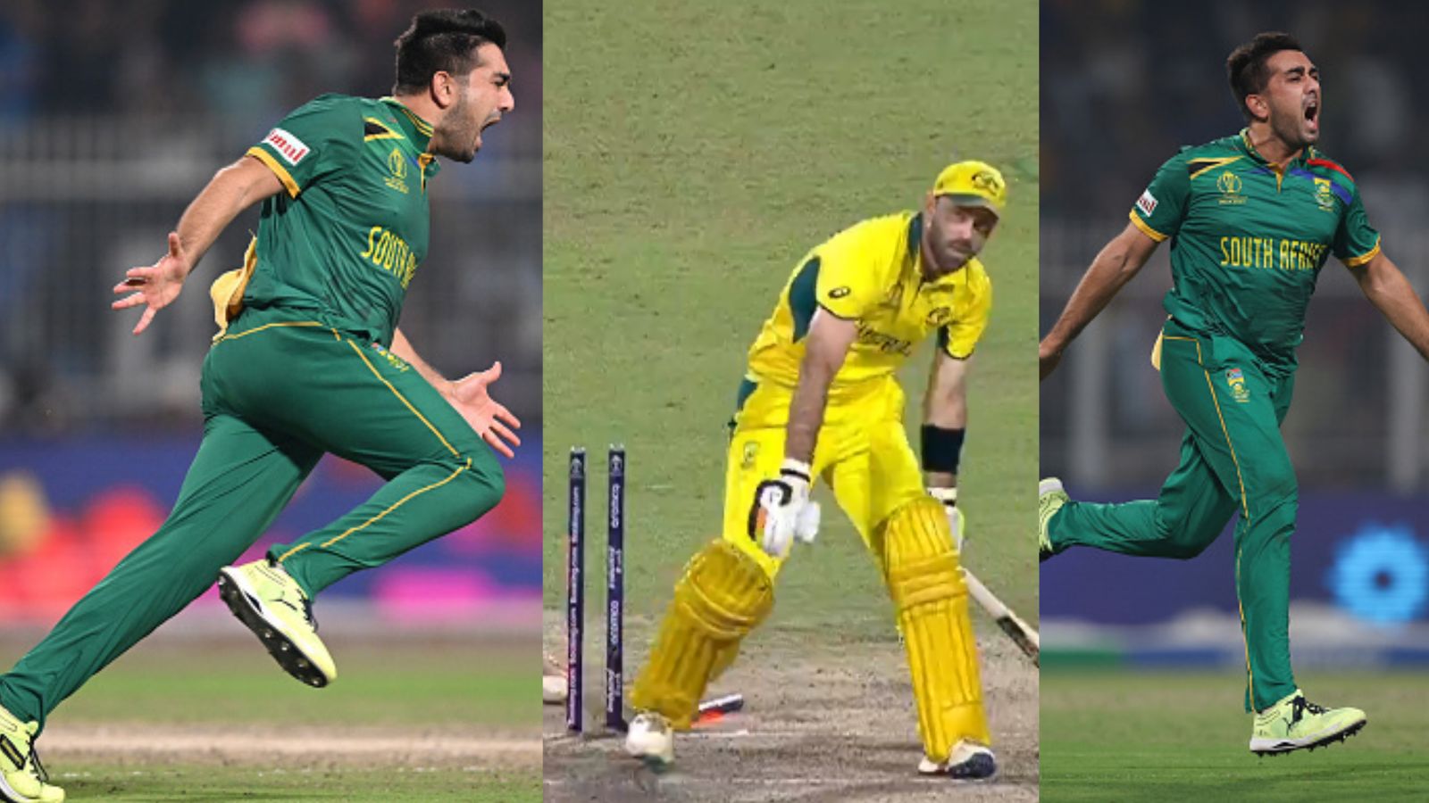 WATCH: Pumped up Tabraiz Shamsi breaks into wild celebration after getting rid of Glenn Maxwell during AUS vs SA semis South Africa's Tabraiz Shamsi celebrates after dismissing Glenn Maxwell during World Cup semifinal. (Getty Images)