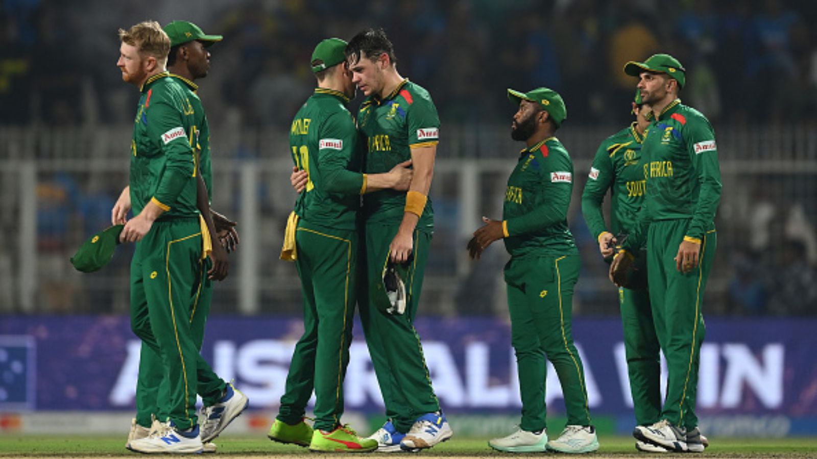 'We are definitely going to win a World Cup': David Miller confident about future after pleasing campaign despite semifinal loss South Africa players look dejected following their defeat in the ODI World Cup Semi Final match against Australia at the Eden Gardens on November 16.