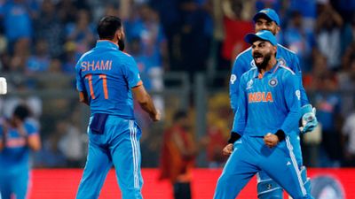 Dinesh Karthik names his MVP for 2023 ODI World Cup and it's not Virat Kohli or Mohammed Shami Mohammed Shami of India celebrates towards teammate Virat Kohli after dismissing Rachin Ravindra of New Zealand (not pictured) during the ICC Men's Cricket World Cup India 2023 Semi Final match between India and New Zealand at Wankhede Stadium on