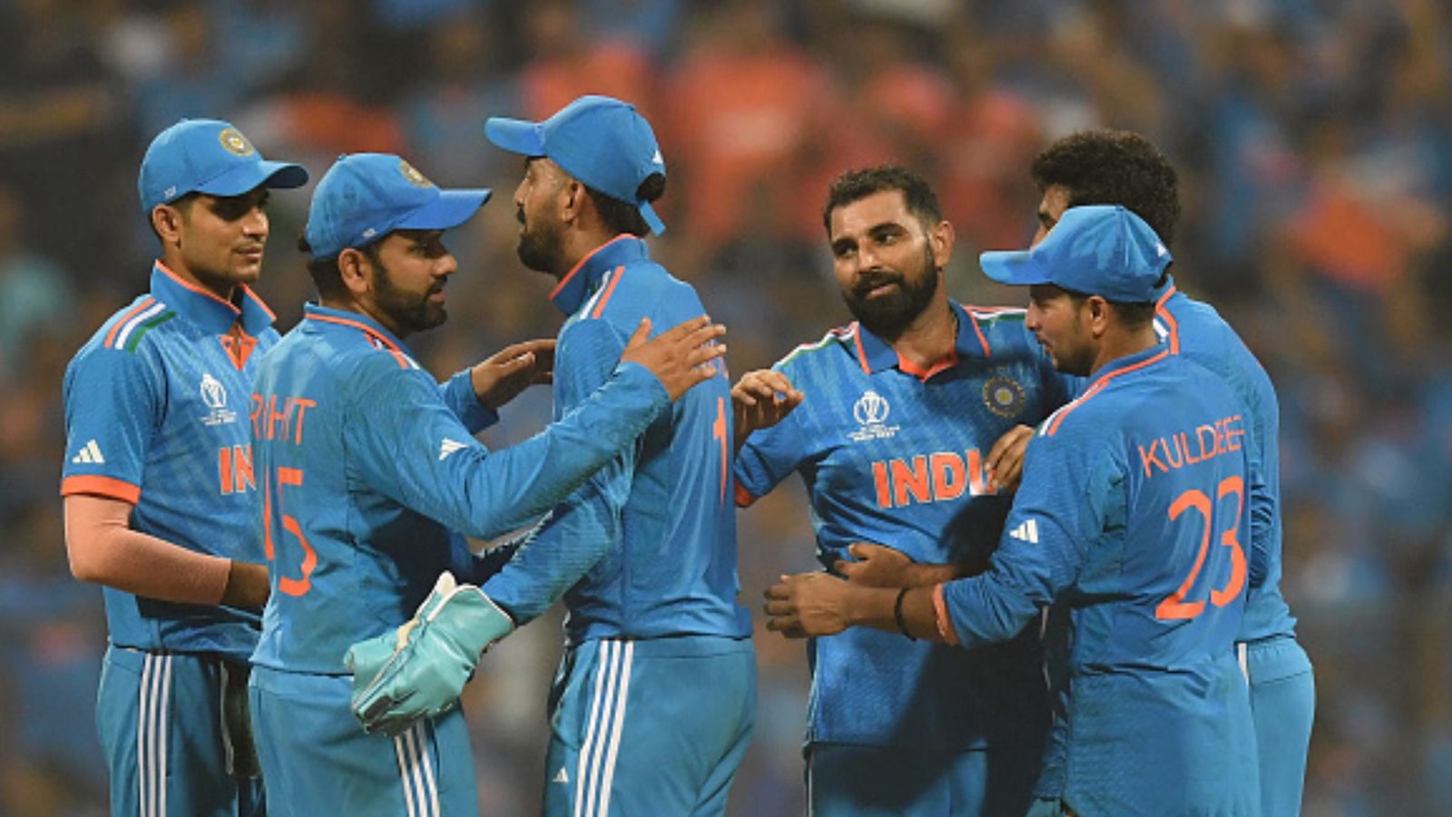 'What he has done is unheard of...': World Cup-winning captain snubs Rohit, Kohli to declare best India player in WC 2023 Team India players celebrate in this frame. (Getty)