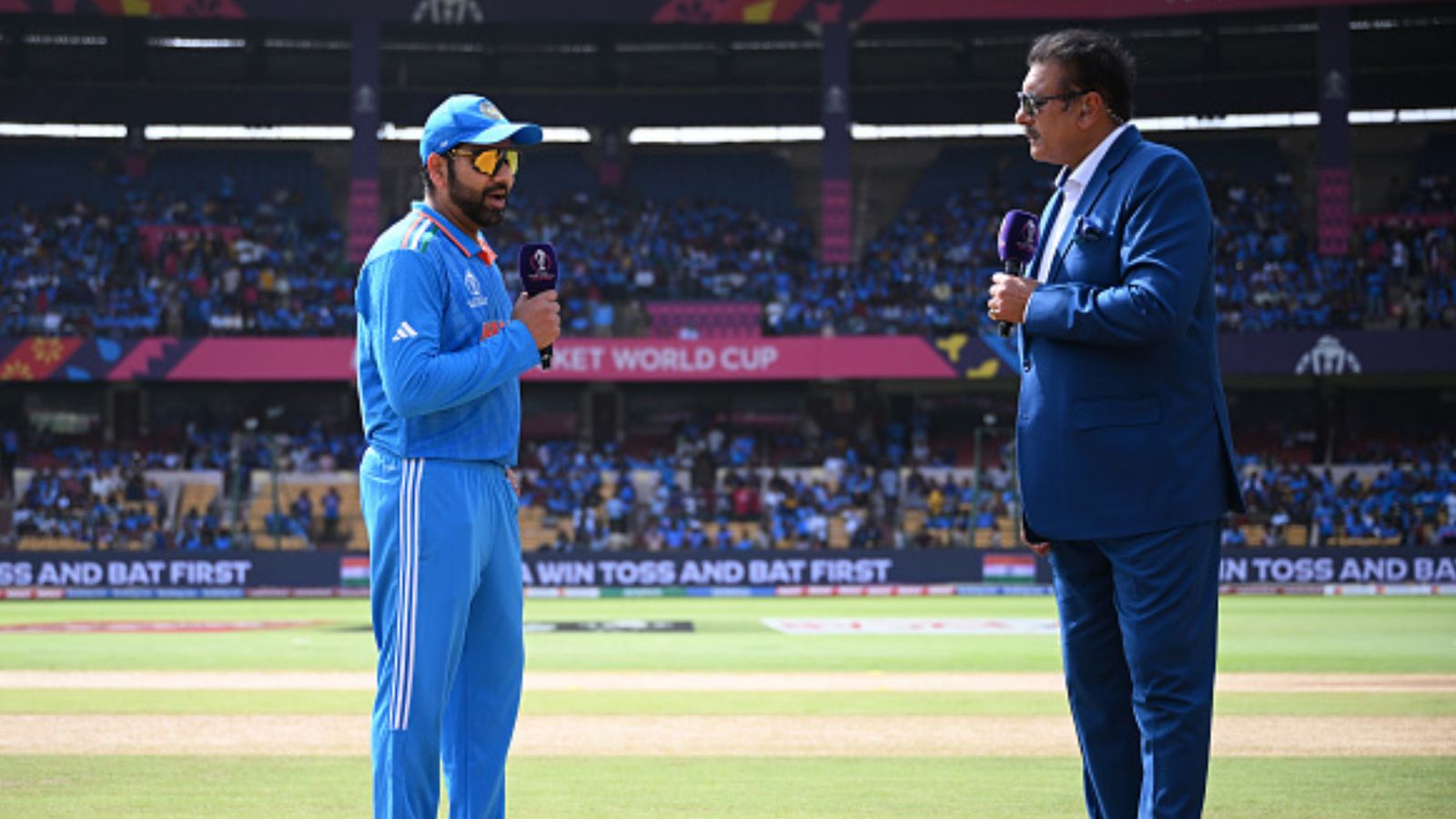 ICC announces Ravi Shastri-led 15-member commentators panel for World Cup 2023 final between India and Australia Rohit Sharma (left) and Ravi Shastri in this frame. (Getty)