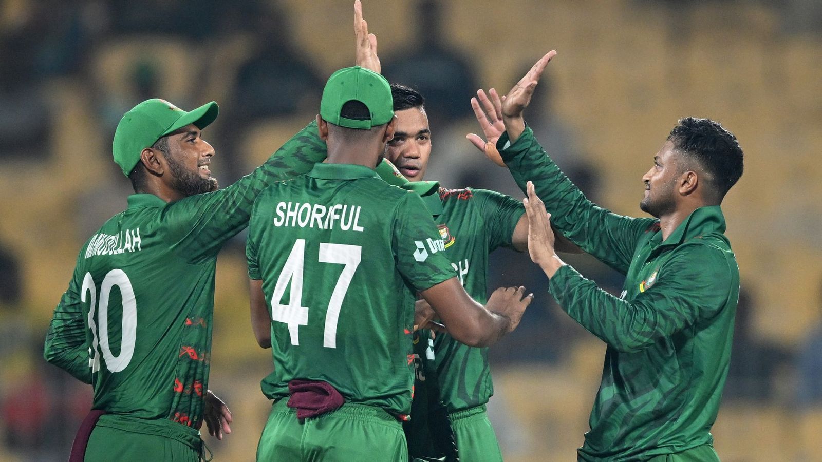 Bangladesh star Shakib Al Hasan formally joins politics, confirms Prime Minister Sheikh Hasina Shakib Al Hasan of Bangladesh celebrates the wicket of Devon Conway of New Zealand during the ICC Men's Cricket World Cup India 2023 between New Zealand and Bangladesh at MA Chidambaram Stadium on October 13, 2023 in Chennai, India.