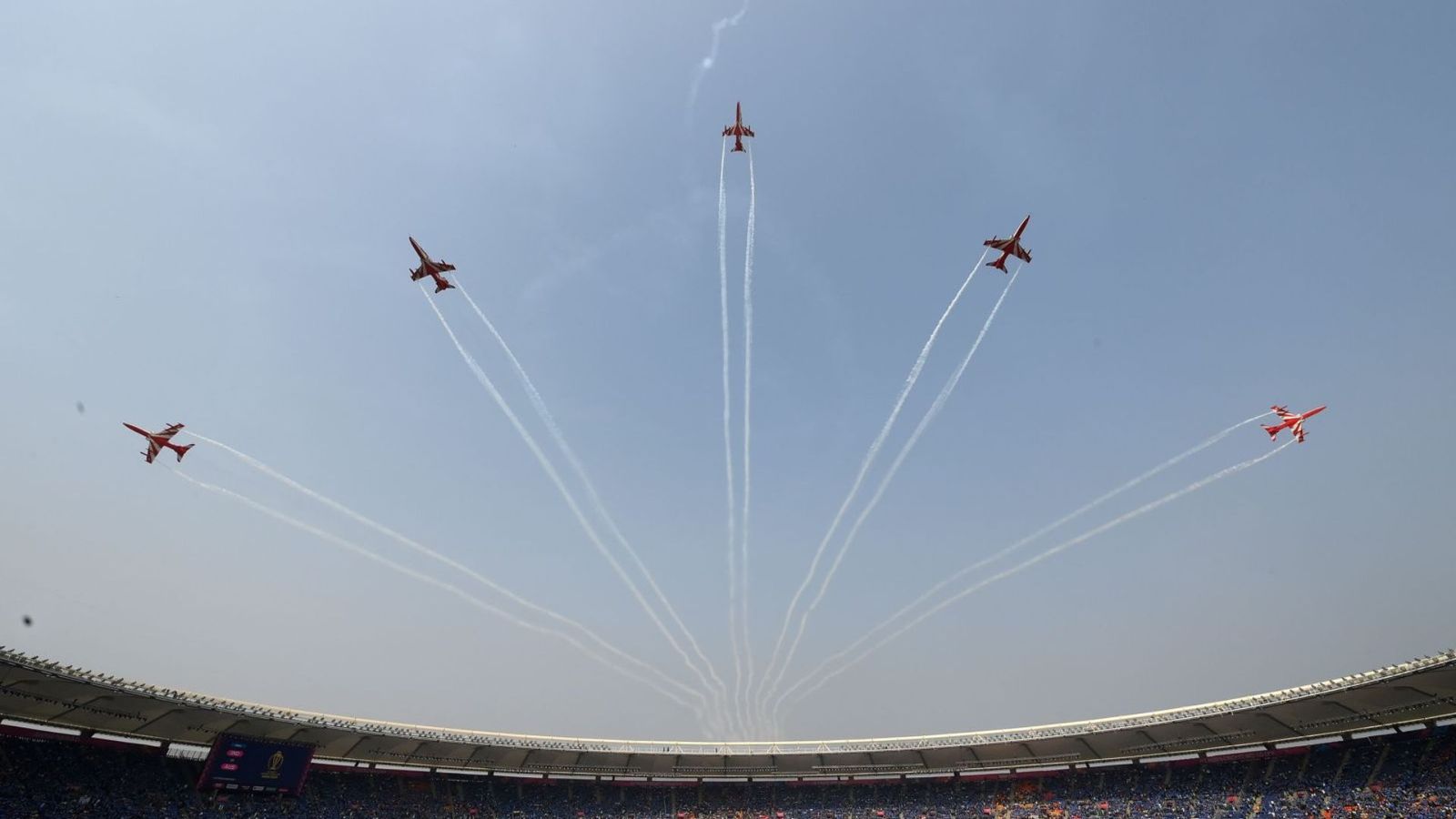 Watch: Indian Air Force's Surya Kiran team show Steals spotlight before World Cup final, leaves crowd in awe Watch: Indian Air Force's Surya Kiran team show Steals spotlight before World Cup final, leaves crowd in awe