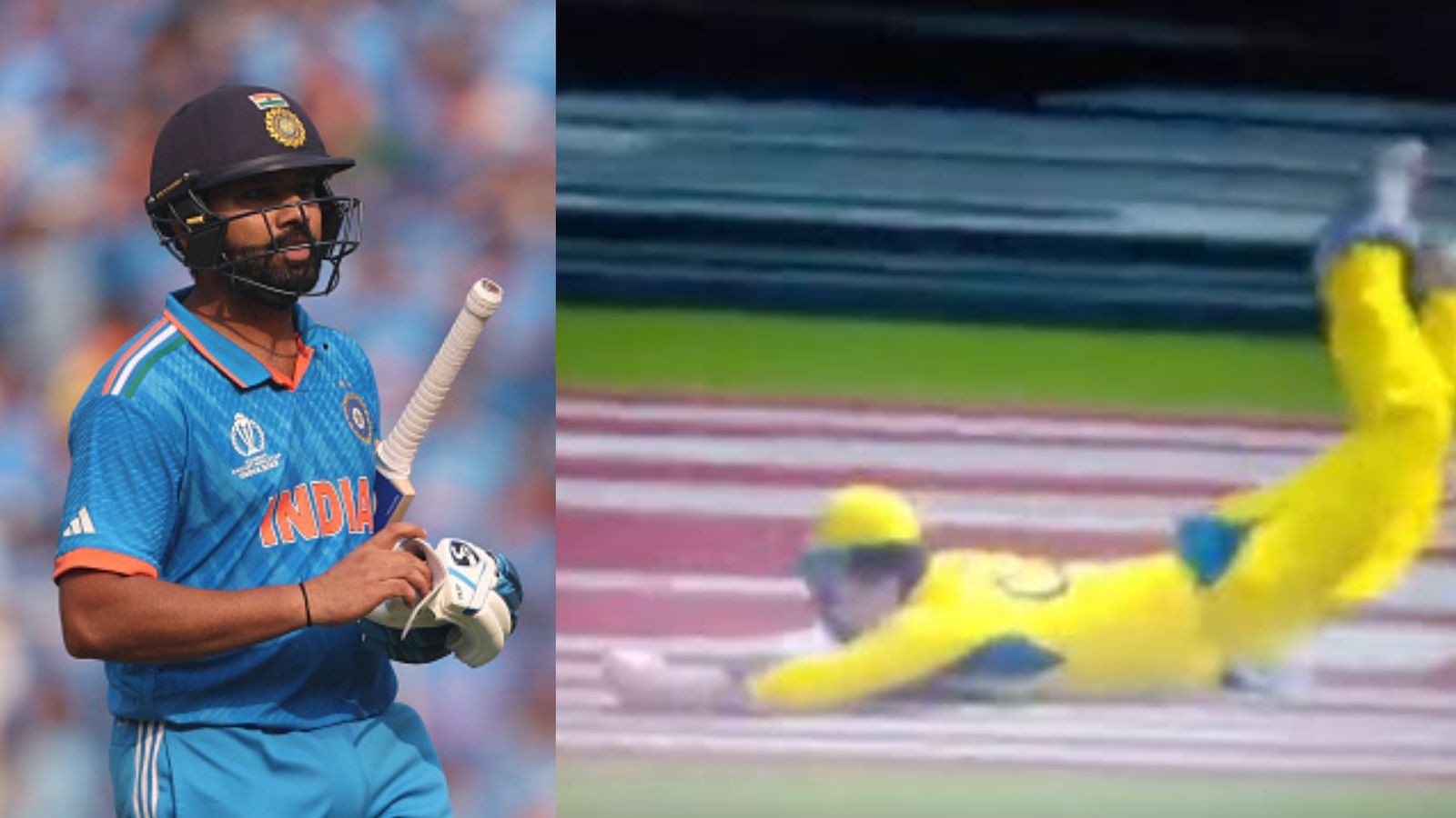 WATCH: Travis Head does Kapil Dev to halt Rohit Sharma's blitzkrieg with a jaw-dropping catch in World Cup final Rohit Sharma (left) reacts after Travis Head took his catch during World Cup final between India vs Australia.