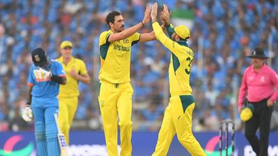 'What more can you ask for': Mitchell Starc reacts after gunning down India for 240 in World Cup 2023 final Australia's Mitchell Starc celebrates the wicket of Mohammed Shami of India during the ICC Men's Cricket World Cup India 2023 Final between India and Australia at Narendra Modi Stadium on November 19, 2023 in Ahmedabad. (Getty Images)