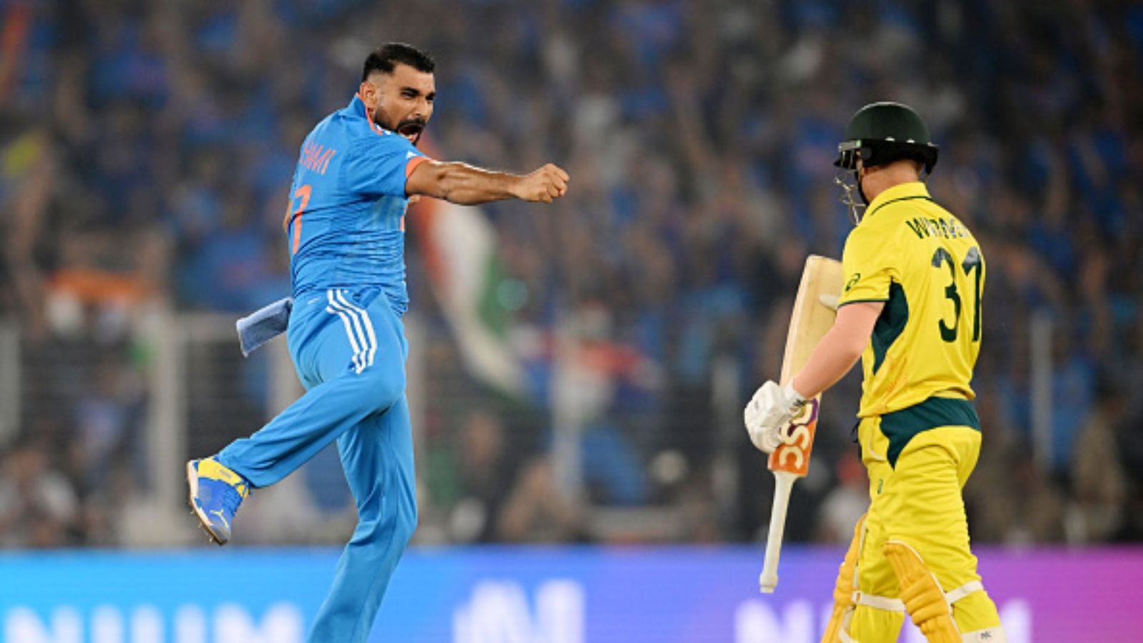 World Cup 2023: Mohammed Shami shatters numerous records to finish as leading wicket-taker; check the top 5 list Mohammed Shami of India celebrates the wicket of David Warner of Australia during the ICC Men's Cricket World Cup India 2023 Final between India and Australia at Narendra Modi Stadium on November 19, 2023 in Ahmedabad, India.