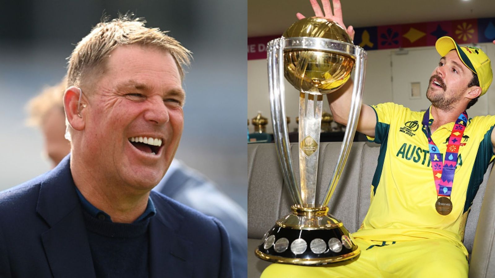 Shane Warne's 7-year-old prediction on Travis Head turns into reality, had foretold Australia's 2023 ODI World Cup hero Late great Shane Warne (L) and Travis Head (R).