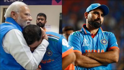PM Narendra Modi hugs emotional Mohammed Shami in dressing room after World Cup final loss, pacer says 'we will bounce back' PM Narendra Modi hugs Mohammed Shami in the dressing room (Photo Credit: Shami's Instagram, Getty Images)