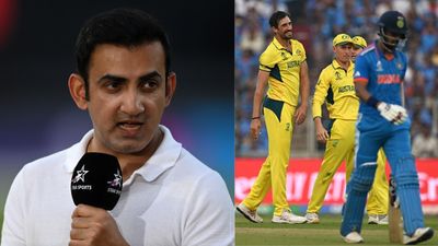 'That is where India have lacked': Gautam Gambhir left angry by cautious batting approach in final loss to Australia (L) Former India opener Gautam Gambhir. (R) Australian players celebrate after taking the wicket of KL Rahul.