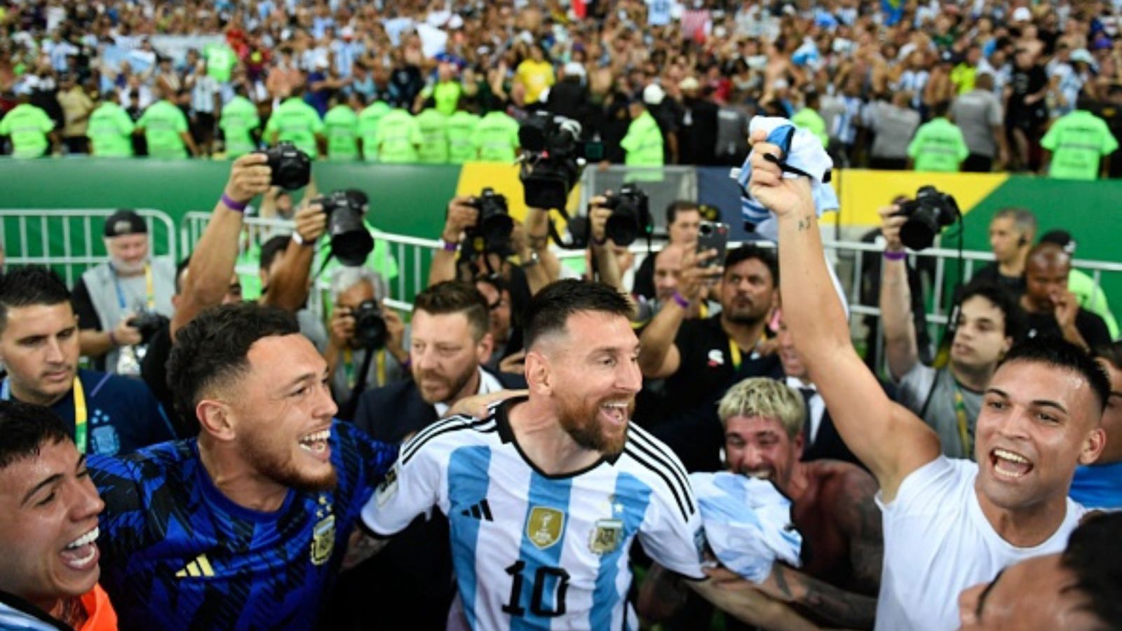 FIFA World Cup Qualifiers: Argentina create history after beating Brazil on their home soil in match marred by bloody fan violence Argentina's Lionel Messi celebrates after winning their World Cup 2026 Qualifier match against Brazil at Maracana Stadium on November 21.
