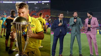 'That's why they call it a final': David Warner responds to Mohammad Kaif's 'I'm not ready to accept that best team won World Cup' David Warner kisses the World Cup 2023 trophy (left), Mohammad Kaif with former cricketers in post-match discussion (Getty Images, Screengrab: Hotstar)