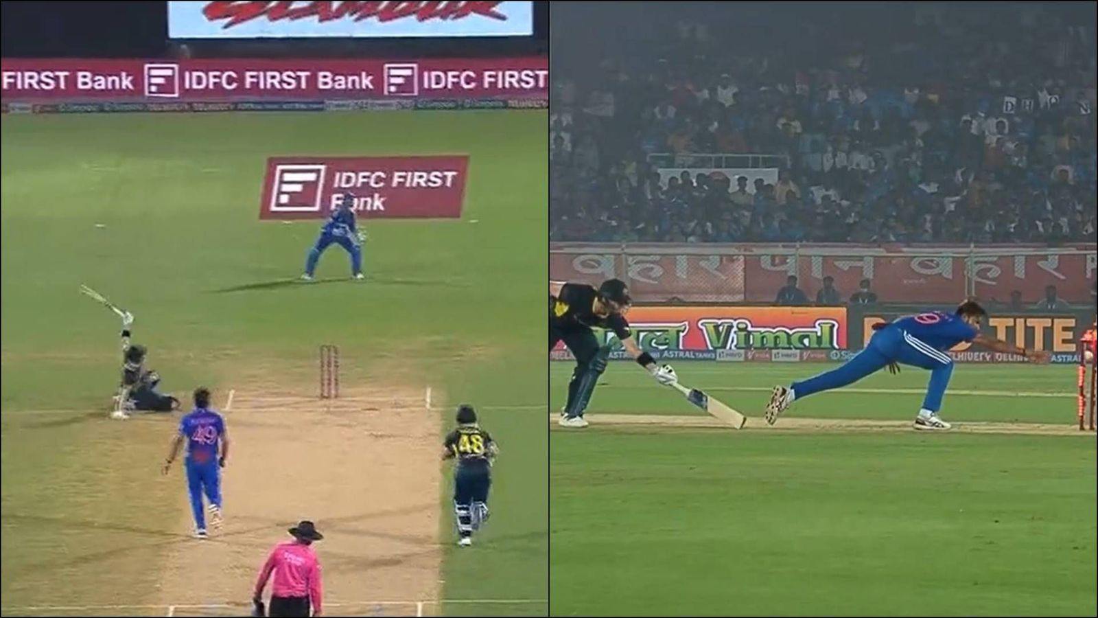 Watch: Steve Smith falls while playing scoop shot in comical manner, then gets run out sneaking a non-existent single Steve Smith falls while playing scoop shot and gets run out (Screengrab: BCCI/X)