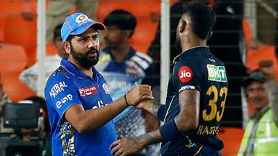 Will Hardik Pandya leave Gujarat Titans to return to Mumbai Indians? Here's what we know so far Mumbai Indians' Rohit Sharma and Gujarat Titans' Hardik Pandya during an IPL 2023 match (File Photo: Getty Images)