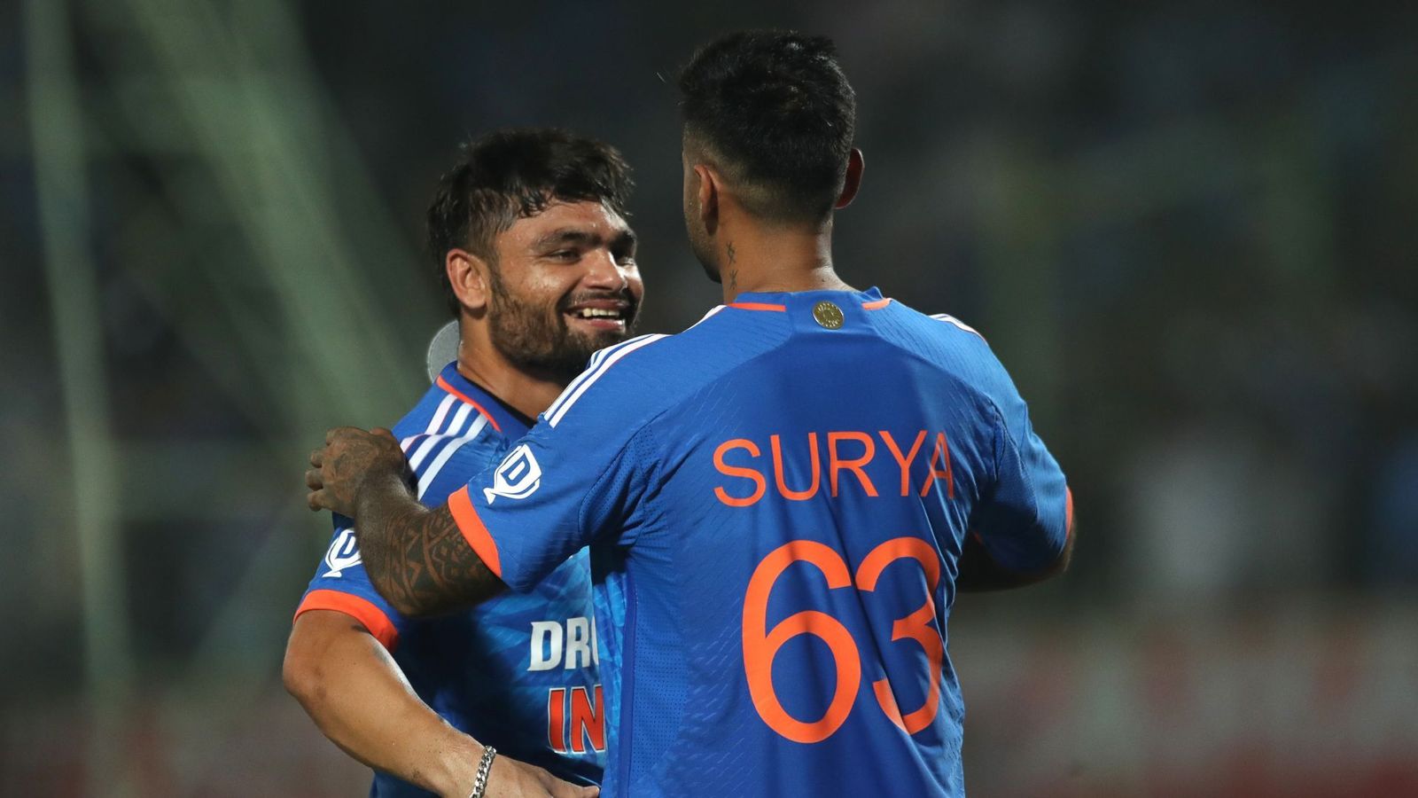‘The composure was brilliant’: Suryakumar Yadav in awe of Rinku Singh’s finishing prowess in 2nd T20I vs Australia India's Rinku Singh and India's captain Suryakumar Yadav celebrate their team's win over Australia during game one of the T20 International Series between India and Australia at Dr YS Rajasekhara Reddy ACA-VDCA Stadium on November 23, 2023 in