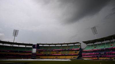IND vs AUS 3rd T20I, Weather Report: Will rain halt young Indian brigade from sealing series in Guwahati? Know here A general view as rain delays the coin toss during the ICC Men's Cricket World Cup India 2023 warm up match between Afghanistan and Sri Lanka at Barsapara Cricket Stadium on October 03, 2023 in Guwahati, India.