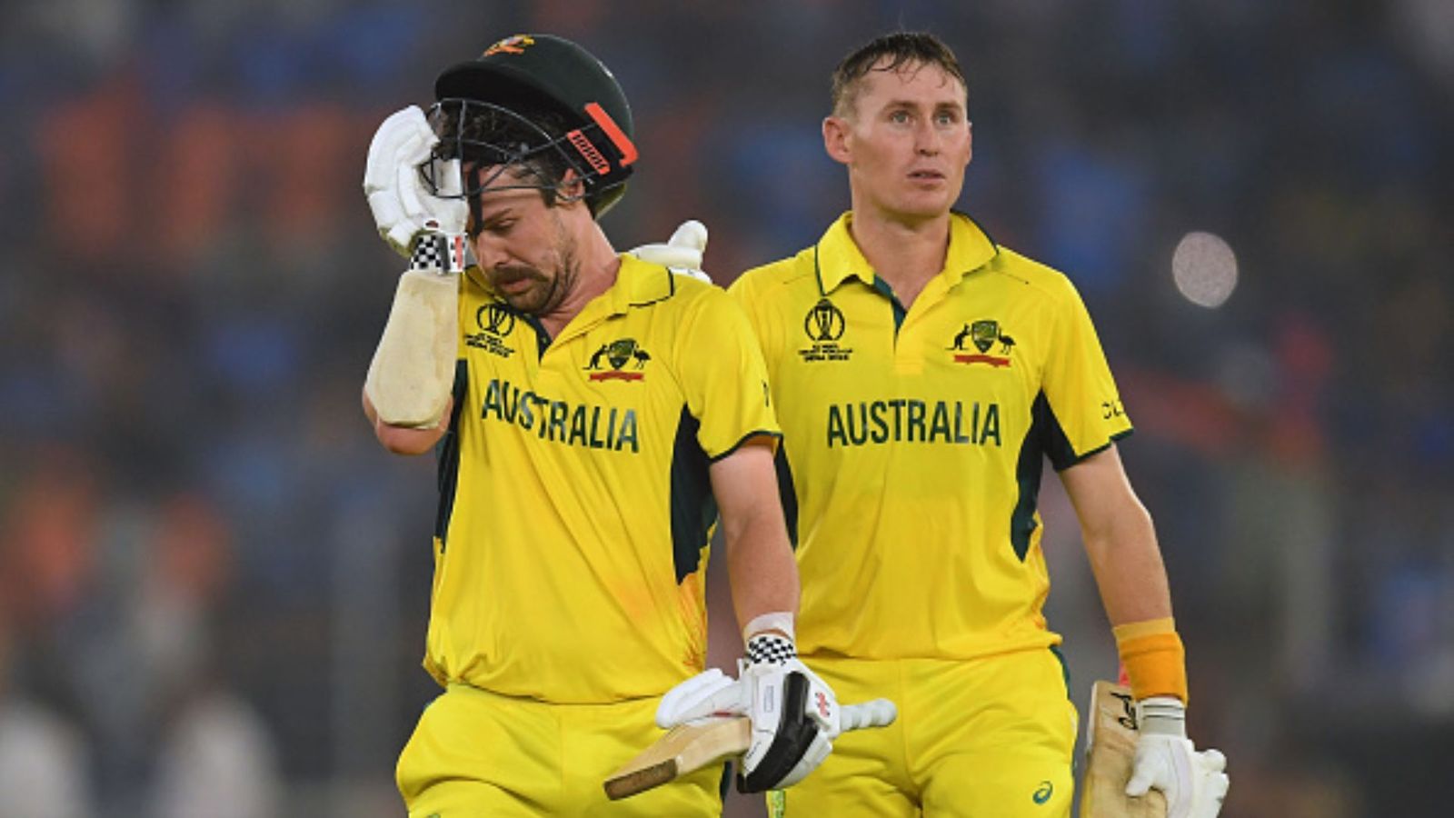 IND vs AUS, Predicted Playing XIs: Australia's World Cup hero set to return, India aim for consistency Travis Head of Australia leaves the field after being dismissed as Marnus Labuschagne (R) looks on during the ICC Men's Cricket World Cup India 2023 Final between India and Australia at Narendra Modi Stadium on November 19, 2023 in Ahmedabad, India.