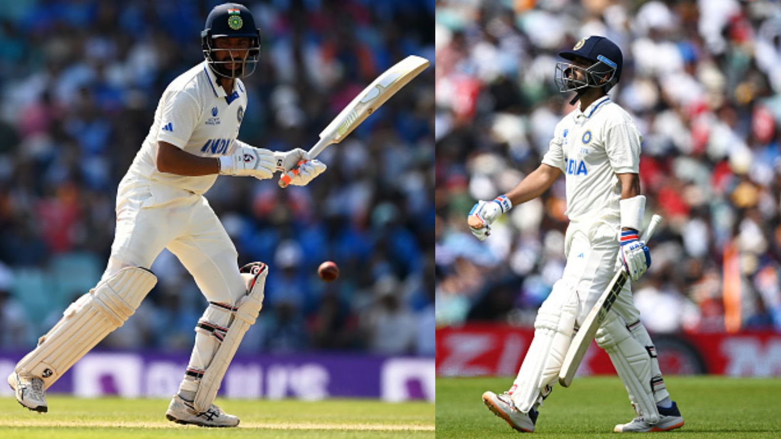 VHT 2023: After snub from India's Test squad for SA series, Pujara shines but Rahane fails in Mumbai vs Saurashtra clash India's star batters Cheteshwar Pujara (left) and Ajinkya Rahane in this frame. (Getty)
