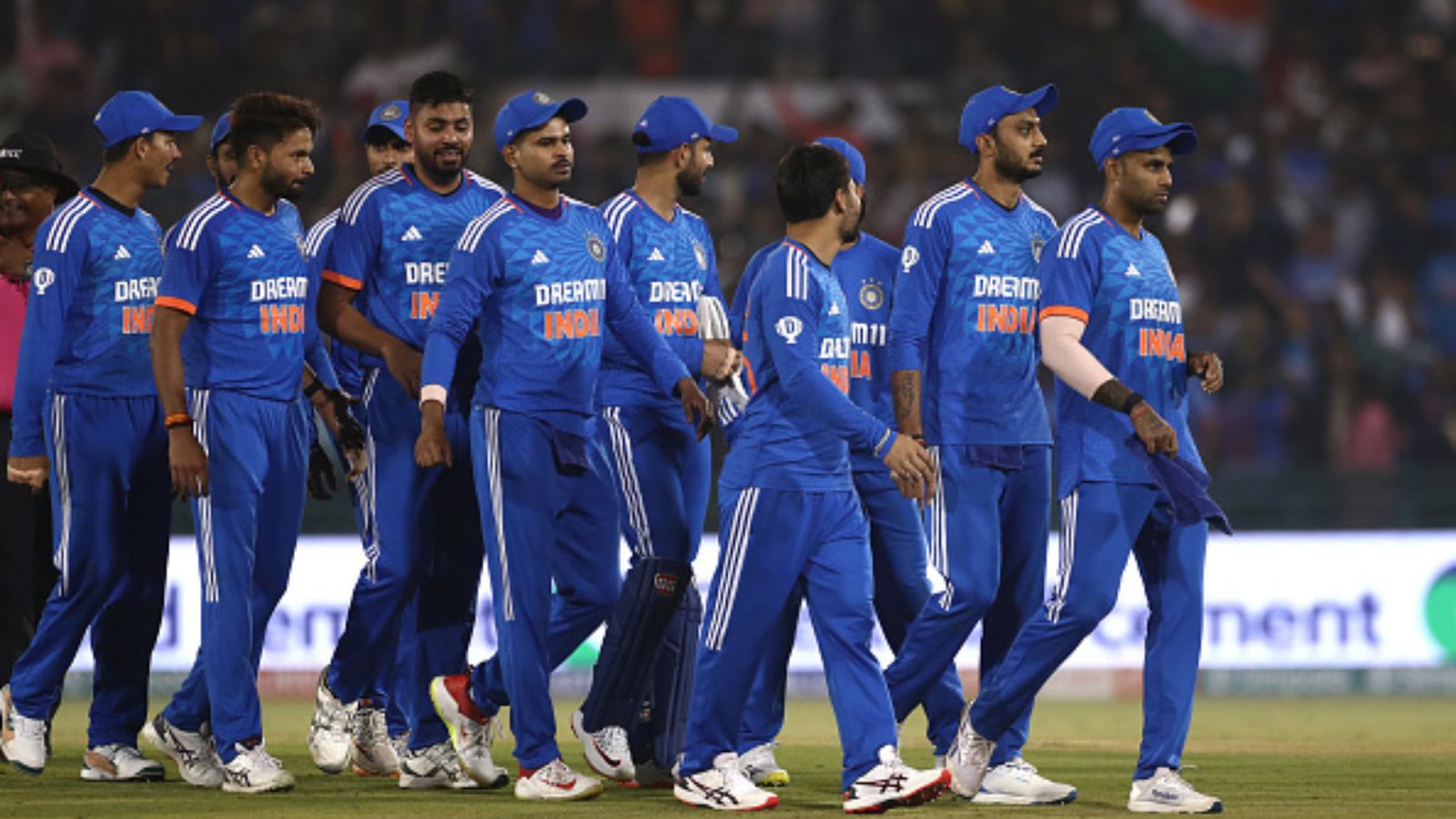 India thrash Pakistan's massive T20I record after sealing series vs Australia with emphatic win Indian team members celebrate their team's win over Australia against Australia on December 1 in Raipur.
