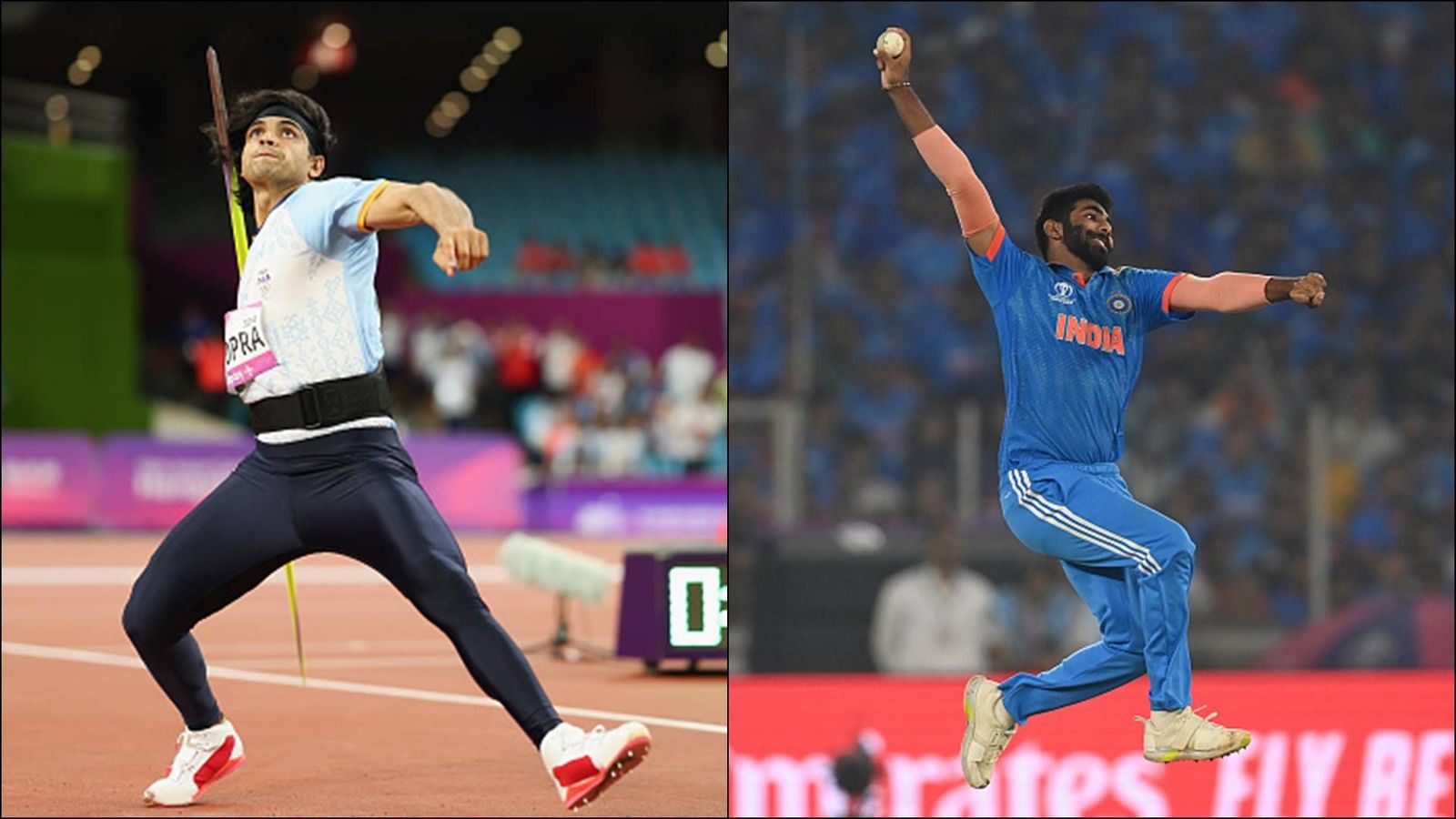 Neeraj Chopra suggests one change to Jasprit Bumrah which can help him generate more pace India's javelin thrower Neeraj Chopra (left) and fast bowler Jasprit Bumrah (right) (Getty Images)