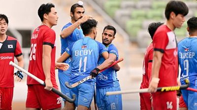Araijeet Singh Hundal's hat-trick powers India to a thrilling win over Korea in Junior Men's Hockey World Cup opener Araijeet Singh Hundal celebrates during their opener against Korea (Photo Courtesy: Hockey India)