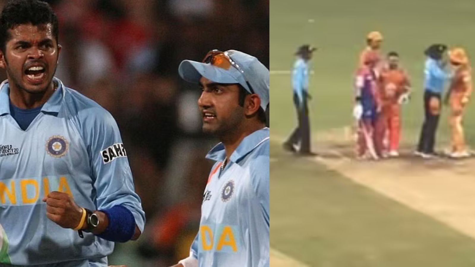 Watch: Gautam Gambhir fights with yet another former teammate in Sreesanth, former pacer asks him to 'respect his seniors' (L) Former India batter Gautam Gambhir. (R) Former India pacer Sreesanth.