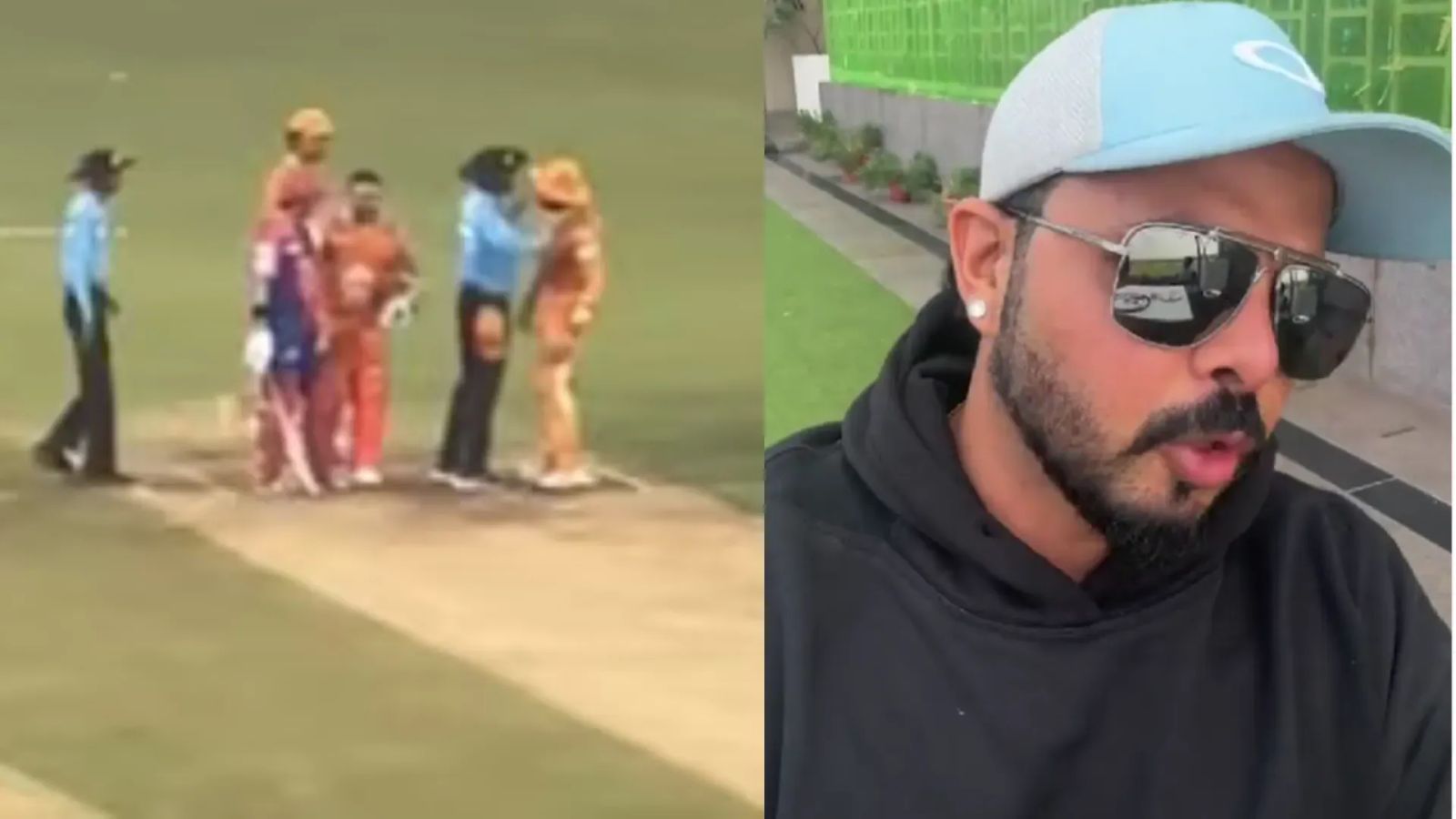Sreesanth vs Gambhir: Pacer in hot water after major allegations against Gautam, league commissioner issues legal notice (L) Screengrab of the fight between Gautam Gambhir and Sreesanth. (R) Screengrab of Sreesanth's video.