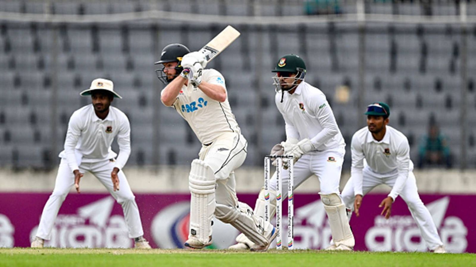 Glenn Phillips rescues New Zealand from 97/7 with 72-ball 87, becomes 3rd Kiwi batter to achieve this feat on Bangladesh soil Glenn Phillips plays a shot on Day 3 of the second Test between New Zealand and Bangladesh (Getty Images)