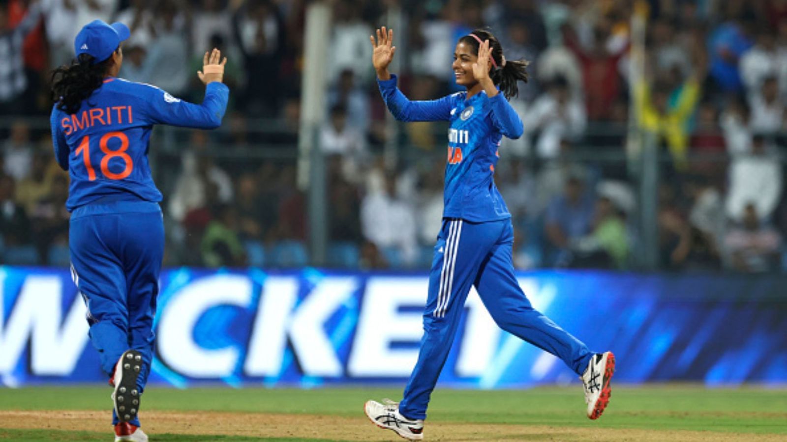 ‘Give only 100 percent, 120 percent doesn't work’: Shreyanka Patil reveals Smriti Mandhana’s advice that helped her in 3rd T20I vs England Shreyanka Patil of India celebrates the wicket of Bess Heath of England during the third T20I. (Getty Images)