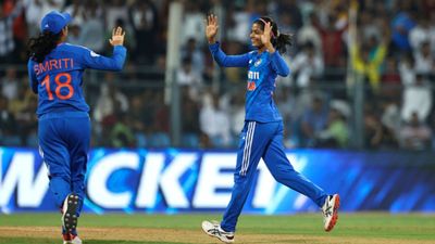 ‘Give only 100 percent, 120 percent doesn't work’: Shreyanka Patil reveals Smriti Mandhana’s advice that helped her in 3rd T20I vs England Shreyanka Patil of India celebrates the wicket of Bess Heath of England during the third T20I. (Getty Images)