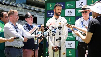 Pakistan's playing XI for Perth Test against Australia announced, two debuts confirmed but Mohammad Rizwan fails to find a place Pakistan captain Shan Masood addresses the media during a press conference ahead of the Australia v Pakistan in Perth (Getty Images)