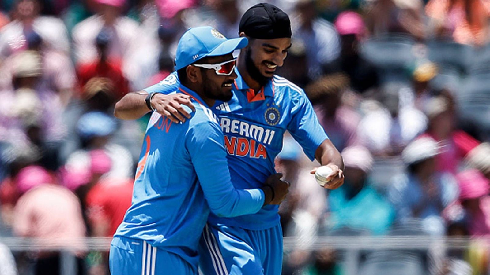 Arshdeep Singh breaks Munaf Patel's 12-year-old record, becomes first Indian pacer to take fifer against Proteas in South Africa Arshdeep Singh celebrates his maiden five wicket haul with Sanju Samson (Getty Images)