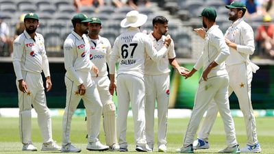 Big blow for Pakistan ahead of second Test against Australia, pacer with 5 wickets in Perth Test complains of discomfort Khurram Shahzad celebrates a wicket with his teammates on Test debut (Getty Images)